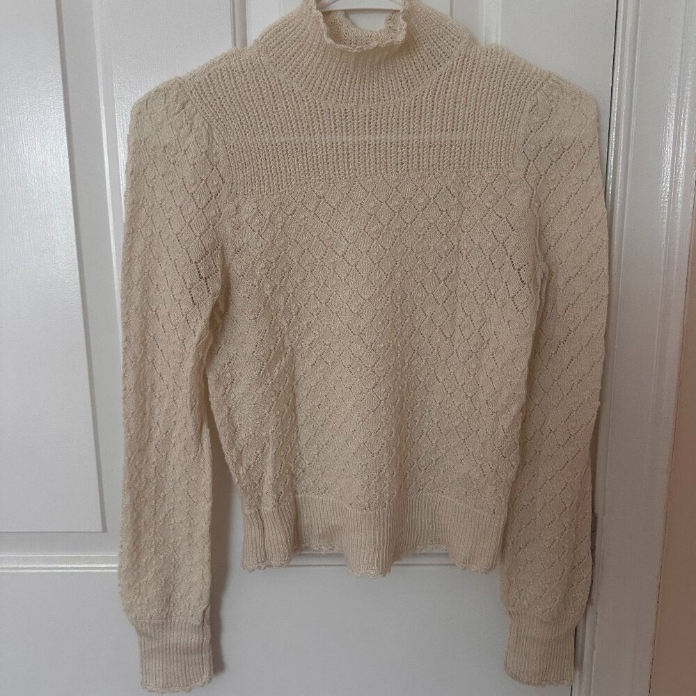 Doen Pointelle-knit Alpaca & Silk Turtleneck Sweater